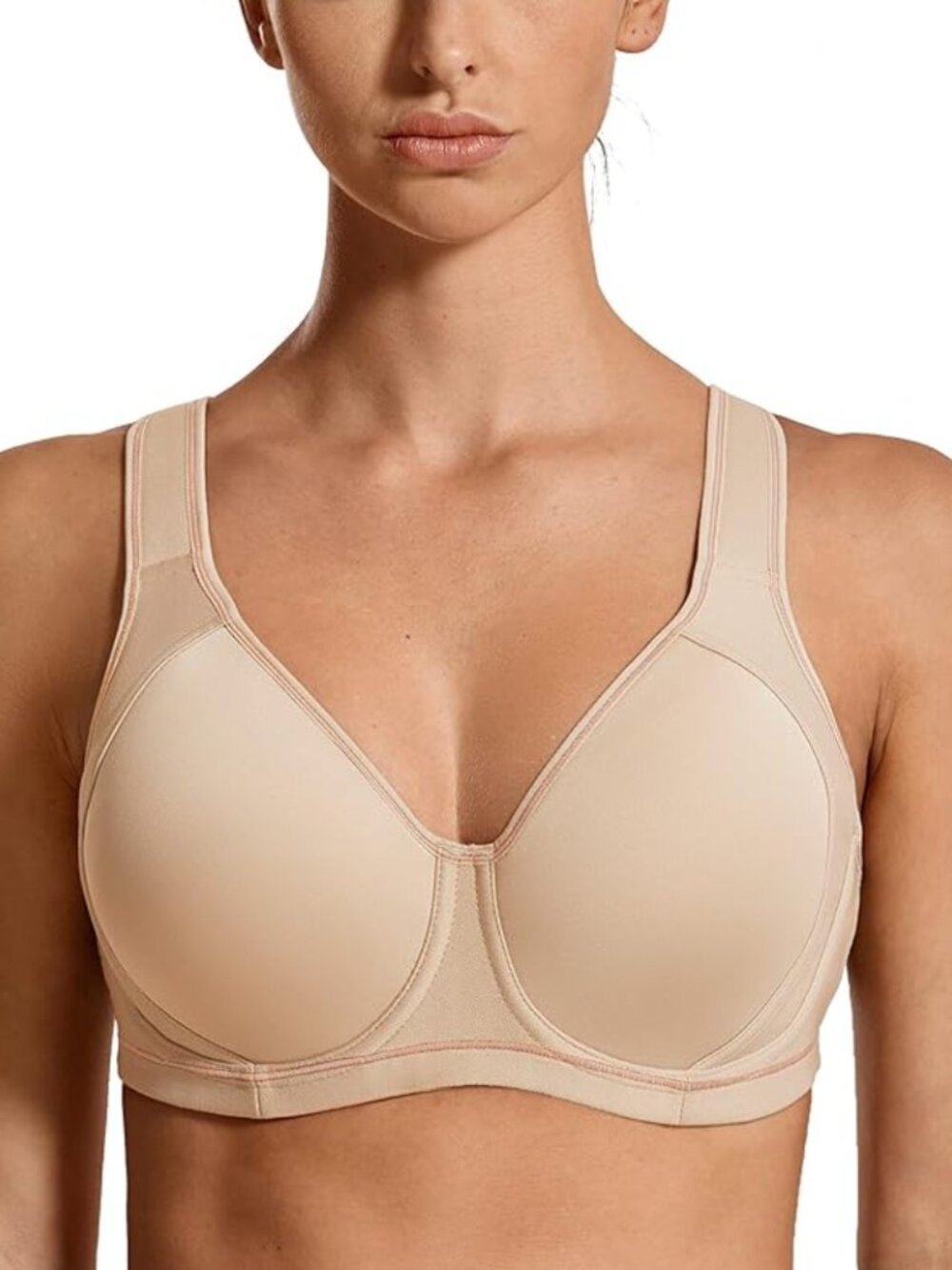 Syrokan Bra Womens Size 36DD Beige Sports Bra Underwire A262 NWOT